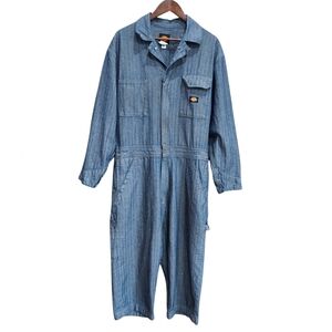 Dickies Fisher Stripe Cotton Coveralls Workwear Utility